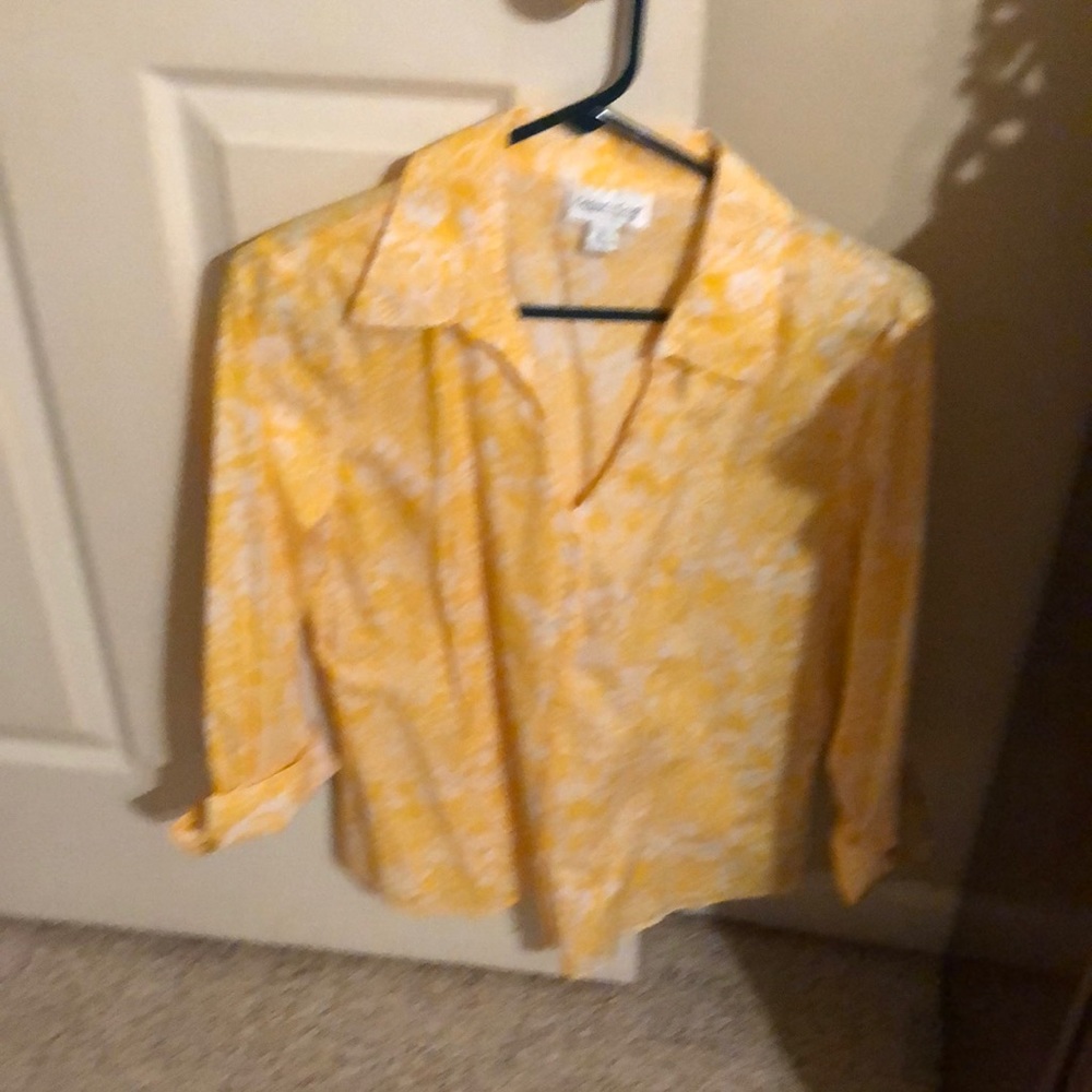 Bright yellow and white top